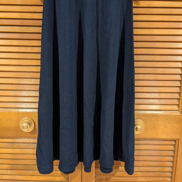 Ralph Lauren Waffle Knit Dress Cotton Midi Fit & Flare Blue Small 3/4 Sleeve - Picture 6 of 8